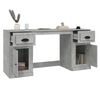 vidaXL Desk with Cabinet Concrete Grey Engineered Wood