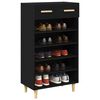 vidaXL Shoe Cabinet Plain Black Oak 60 x 35 x 105 cm Engineered Wood
