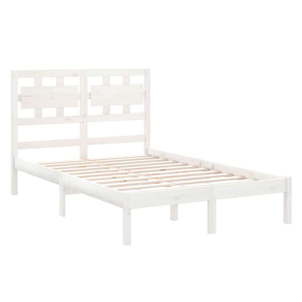 vidaXL Bed Frame without Mattress White 120x200 cm Solid Wood