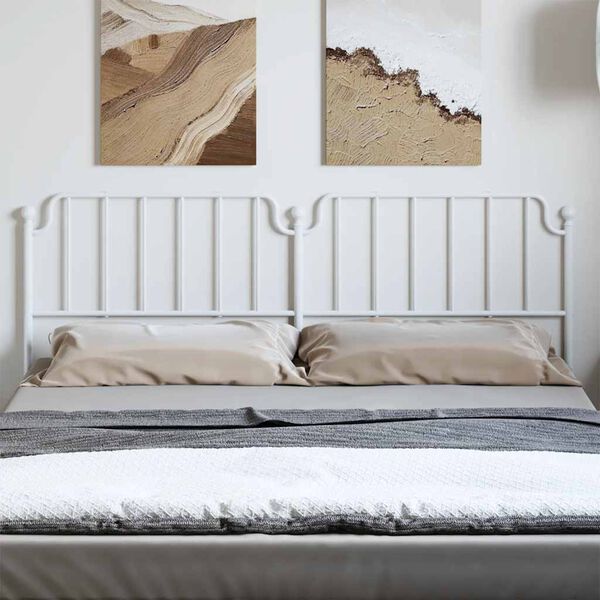 vidaXL Metal Headboard White 193 cm