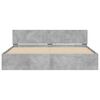 vidaXL Bed Frame with LED without Mattress Concrete Grey 180x200 cm Super King