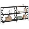 vidaXL Console Table Black Oak 156 x 28 x 80.5 cm Engineered Wood