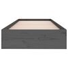 vidaXL Bed Frame without Mattress Grey Solid Wood 75x190 cm Small Single Small Single