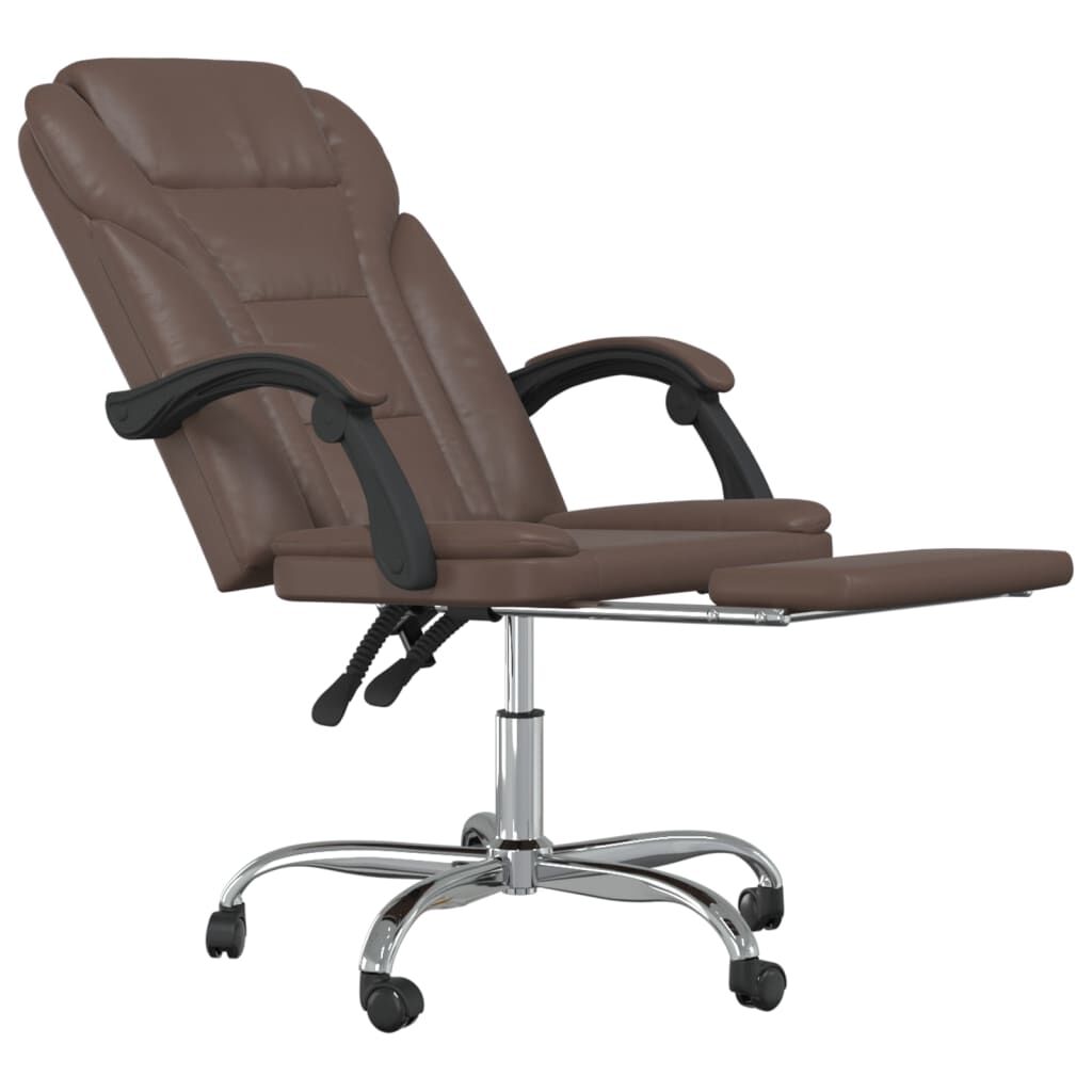 Faux leather sales office chair brown