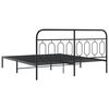 vidaXL Metal Bed Frame without Mattress with Headboard Black 160x200cm