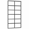 vidaXL Sliding Door with Hardware Set Black 102x205 cm ESG Glass