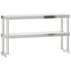 vidaXL Kitchen Work Table with Overshelf 110x30x150 cm Stainless Steel