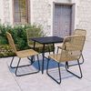 vidaXL 5 Piece Outdoor Dining Set Poly Rattan and Glass
