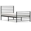 vidaXL Metal Bed Frame without Mattress with Footboard Black 90x200cm