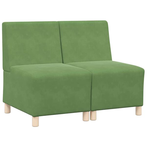 vidaXL Modular Sofa Unit Armless 2 pcs Light Green 55 x 74 x 82 cm