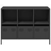 vidaXL Sideboard Black 101.5x39x73.5 cm Cold-rolled Steel