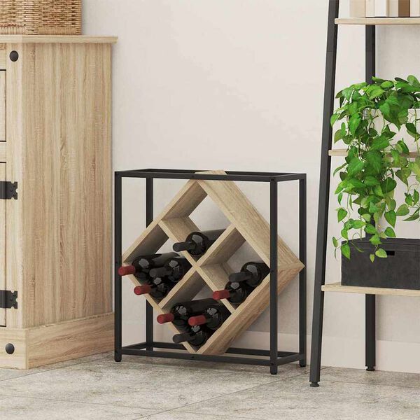 vidaXL Wine Rack Sonoma Oak 51 x 18 x 52.5 cm Engineered Wood
