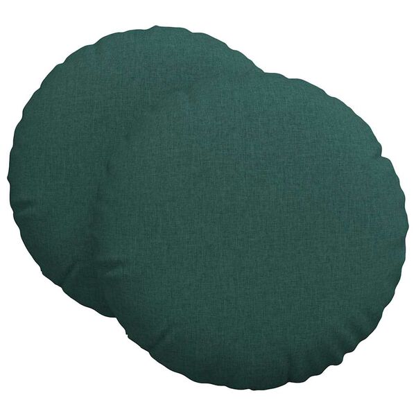 vidaXL Seat Cushions 2 pcs Dark Green &Oslash;80 x 29 cm Fabric