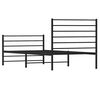 vidaXL Metal Bed Frame without Mattress with Footboard Black 75x190cm