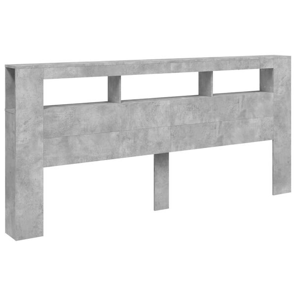 vidaXL LED Headboard Concrete Grey 220x18.5x103.5 cm Engineered Wood