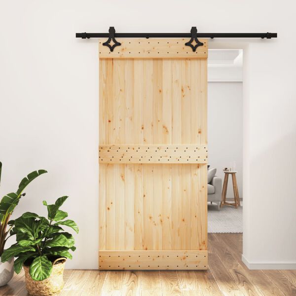 vidaXL Sliding Door with Hardware Set 100x210 cm Solid Wood Pine