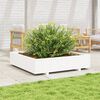 vidaXL Garden Planter White 110x110x26.5 cm Solid Wood Pine