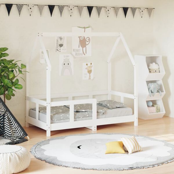 vidaXL Kids Bed Frame White 70x140 cm Solid Wood Pine