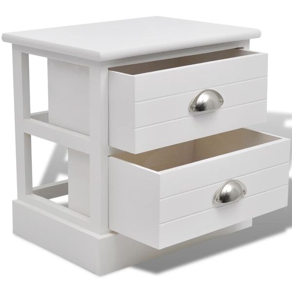 vidaXL French Bedside Cabinet White