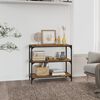 vidaXL Book Cabinet Smoked Oak 80x33x70.5 cm Engineered Wood and Steel