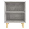 vidaXL Bed Cabinet with Solid Wood Legs Concrete Grey 40x30x50 cm