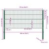 vidaXL Fence Panel with Posts Iron 176.5x80 cm Green