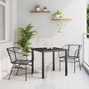 vidaXL Garden Dining Set 3 pcs Black Poly Rattan