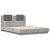 vidaXL Bed Frame with LED without Mattress Concrete Grey 150x200 cm King Size