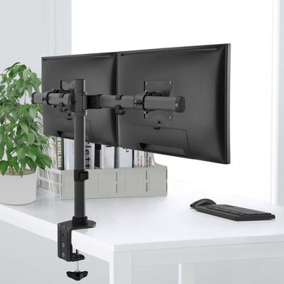 NewStar Dual Desk Mount for Two 10-27 Monitor Screens Adjustable 8 cm Black