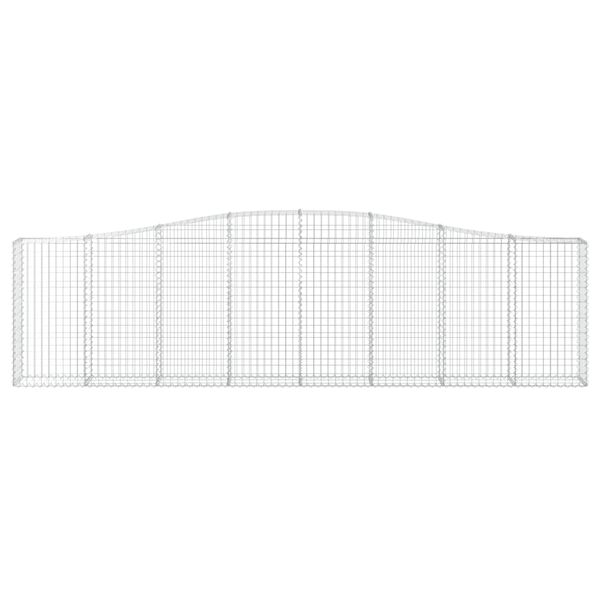 vidaXL Arched Gabion Baskets 7 pcs 400x30x100/120 cm Galvanised Iron