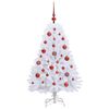 vidaXL Artificial Hinged Christmas Tree White 120 cm PVC and Steel