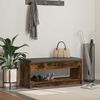 vidaXL Hall Bench with Cushion with Shelf Smoked Oak 103 x 38 x 45 cm