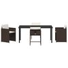 vidaXL Garden Dining Set with Cushion 5 pcs Brown Poly Rattan