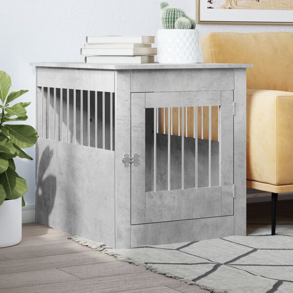 vidaXL Dog Crate Furniture Concrete Grey 64.5x80x71 cm Engineered Wood