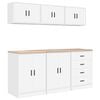 vidaXL Garage Cabinets 6 pcs White Engineered Wood