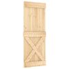 vidaXL Sliding Door NARVIK Natural and Black 80 x 210 cm (213.5 cm)