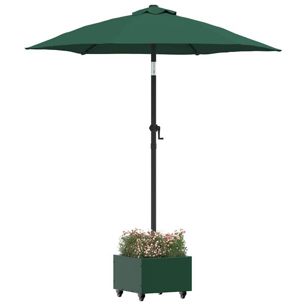 vidaXL Parasol Base with Planter Green 45 x 45 x 45 cm Steel