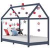 vidaXL Kids Bed Frame | Grey | Solid pine wood, plywood slats | 90x200cm