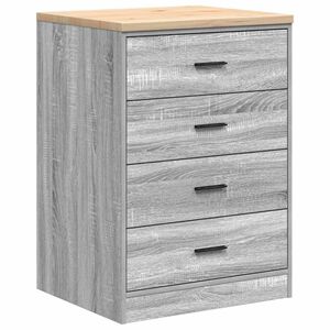 vidaXL Garage Storage Cabinet Grey Sonoma 60x51x85 cm Solid Wood Pine