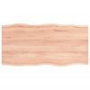 vidaXL Table Top Light Brown 80x40x2 cm Treated Solid Wood Oak Live Edge