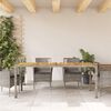 vidaXL Garden Table with Acacia Wood Top Grey 190x90x75 cm Poly Rattan