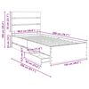 vidaXL Bed Frame with Drawer Grey Sonoma 100 x 200 cm Engineer Wood