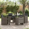 vidaXL Garden Dining Set 5 pcs Grey Poly Rattan