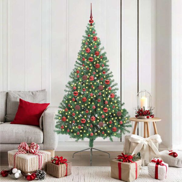vidaXL Artificial Pre-lit Christmas Tree Green 180 cm PVC