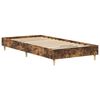 vidaXL Bed Frame No Mattress Smoked Oak 90x190 cm Single Engineered Wood