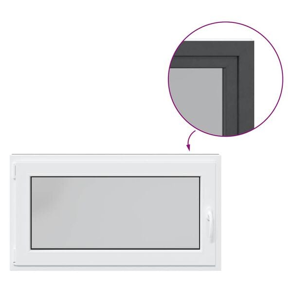 vidaXL Basement Window "RISOR" 110x60 cm Tilt&Turn DIN Left Anthracite