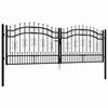 vidaXL Fence Gate KAMPEN with Spear Top Black 302x100 cm Steel
