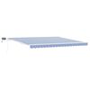 vidaXL Retractable Awning Manual Blue and White 500 x 300 cm