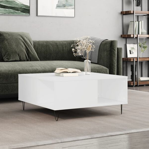 vidaXL Coffee Table White 80x80x36.5 cm Engineered Wood
