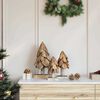 vidaXL Christmas Tree with Stand 3 pcs Brown Solid teak wood